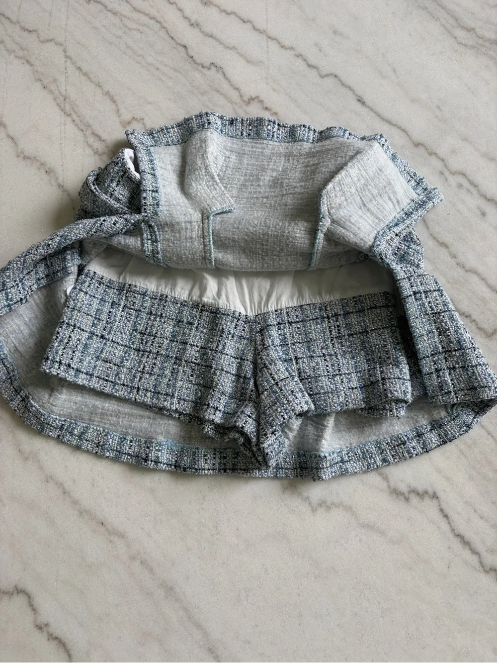 STYLED BUNDLE: Ganni Button Down and Maje Tweed Mini Skirt - Picture 4 of 9